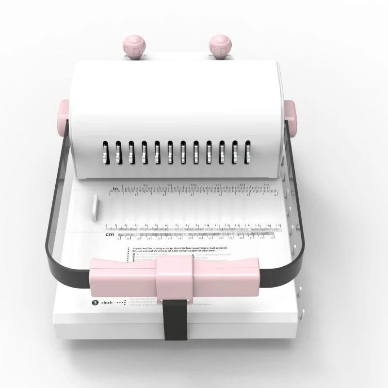 Iron ring binding machine, double coil full pumping 12 holes round hole punching loose-leaf book binding machine