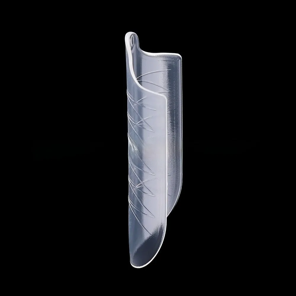 150pcs Coffin Shape Sandwich Nail Forms Almond Shape No-Trace Double-Sided Fake Nails Natural Clear Clear Extension False Nails