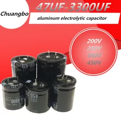 2/Pcs 200V 250V 400V 450V Aluminium Elektrolytische Condensator 47 68 82 100 120 150 180 220 270 330 390 470 560 680 1000 2200 3300Uf
