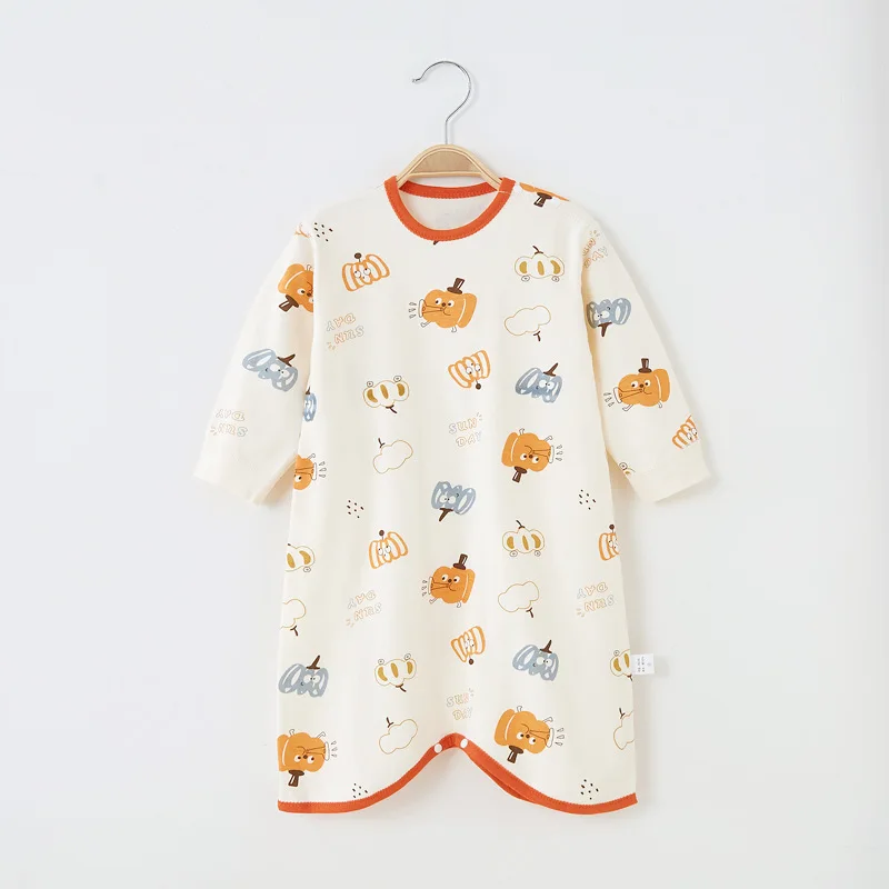 Children Baby Boy Girl Sleepwear Autumn Long Sleeve Cartoon Printed Cotton Nightgowns Infant Todder Sleep Dress Homewear Pajamas