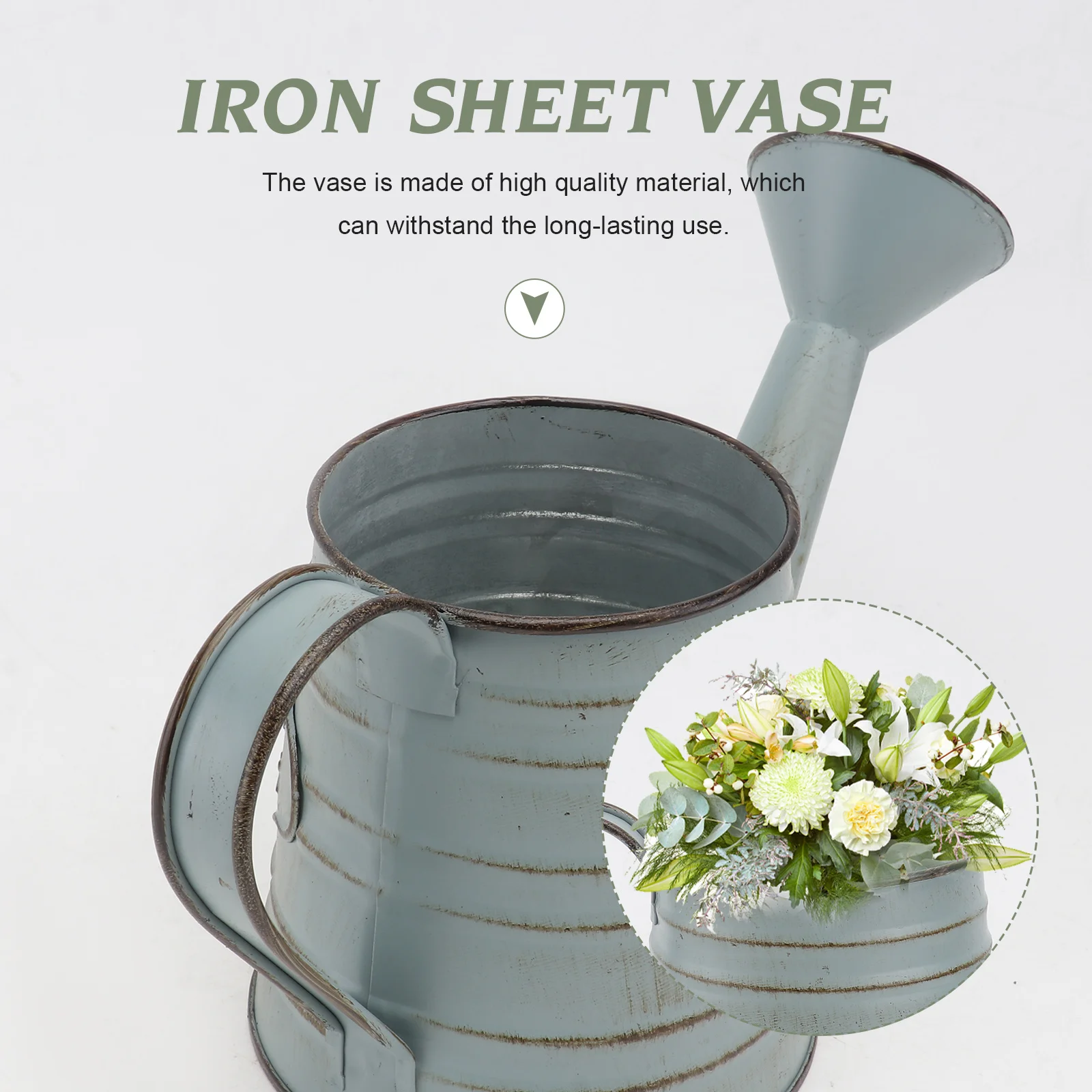 1 قطعة مزهرية حديدية مزخرفة على الطراز القديم زينة للمشهد الداخلي تشكيلة زهور رائعة قطعة مركزية