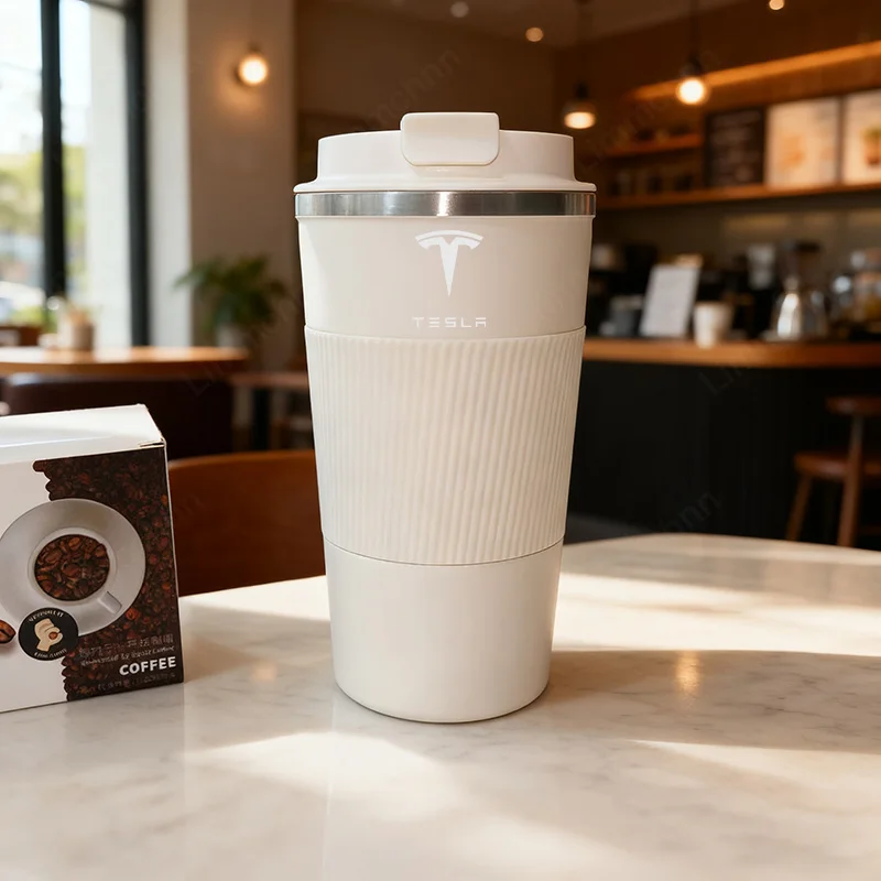 

304 Stainless Steel Coffee Logo Thermos Mug For Tesla Model 3 Model S Model X Model Y Roadster SpaceX Car Travel Cup Car Sticker