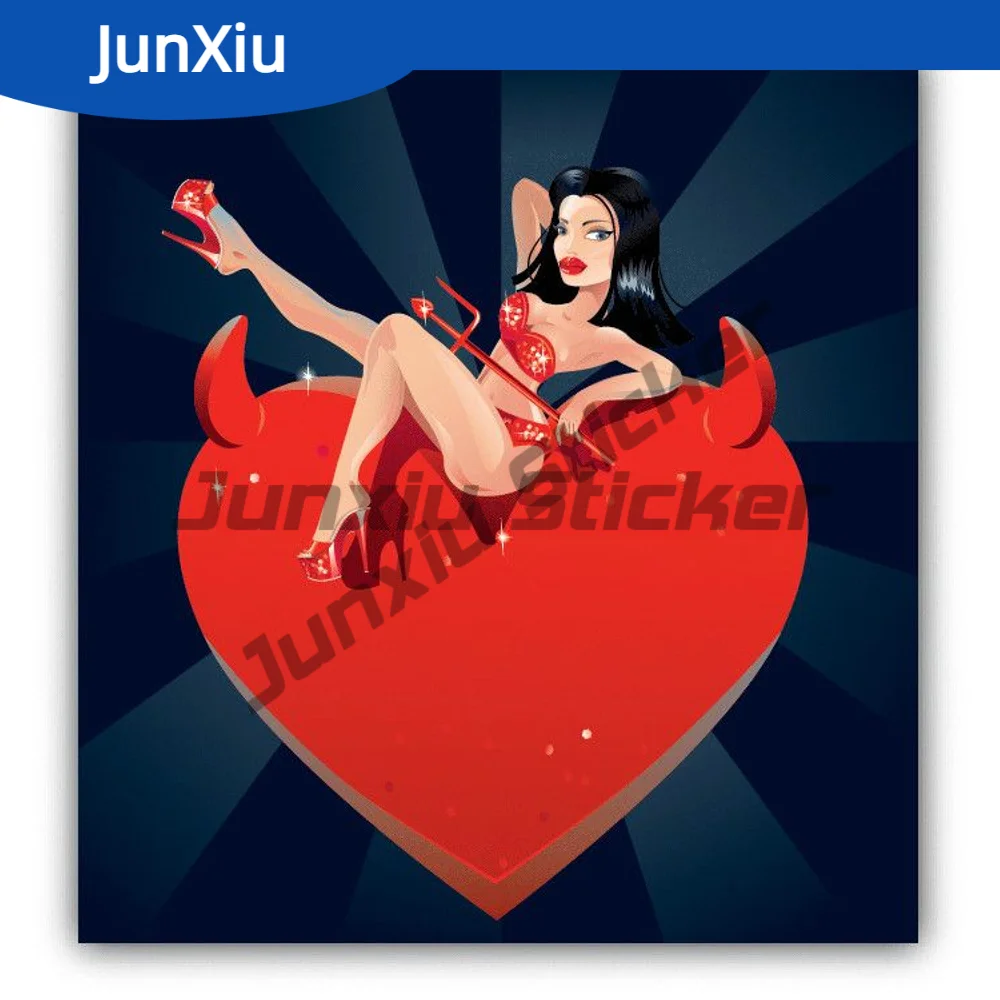 

Devil Heart Sexy Girl Car Sticker Scratch-proof Exterior Waterproof Custom Decals Vinyl Decal Stickers For Car Personalized Funn