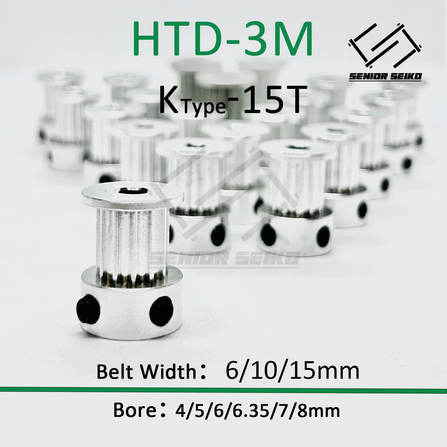 

HTD3M Timing Pulley 3M 15teeth Belt Width 6/10/15mm Bore 4/5/6/6.35/7/8mm 3M 15T Synchronous Wheel 15Teeth Pitch 3mm Belt Pulley