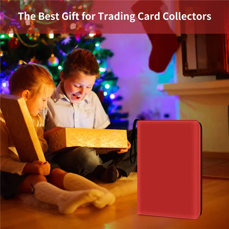 

Trading Card Binder 900 Pockets 9-Pocket Card Collection Binder Fit For Game/Football/Baseball Card Red