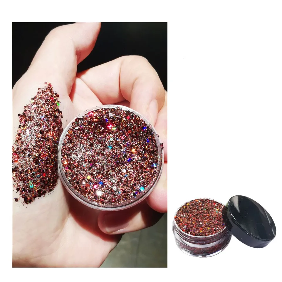 Private Label Diamant Pailletten Lidschatten dauerhafte schimmernde Glitzer Meerjungfrau Pailletten Nagel Glitter Gel Make-up Party Kosmetik kein Logo