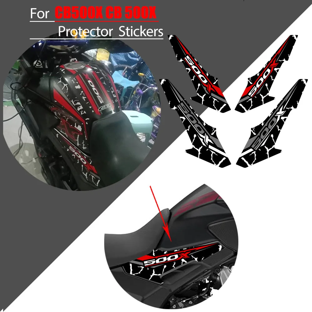 Fuel Oil Kit Knee Sticker Tank Pad Protector For CB500X CB 500X Tank Pad Trunk Fairing Fender Emblem Stickers Decals 2017-2021