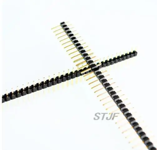 10pcs 40 Pin Single Row Female Male Pin Header Connector GOLD 40 Pin Single Row round hole Right Angle Connector Strip