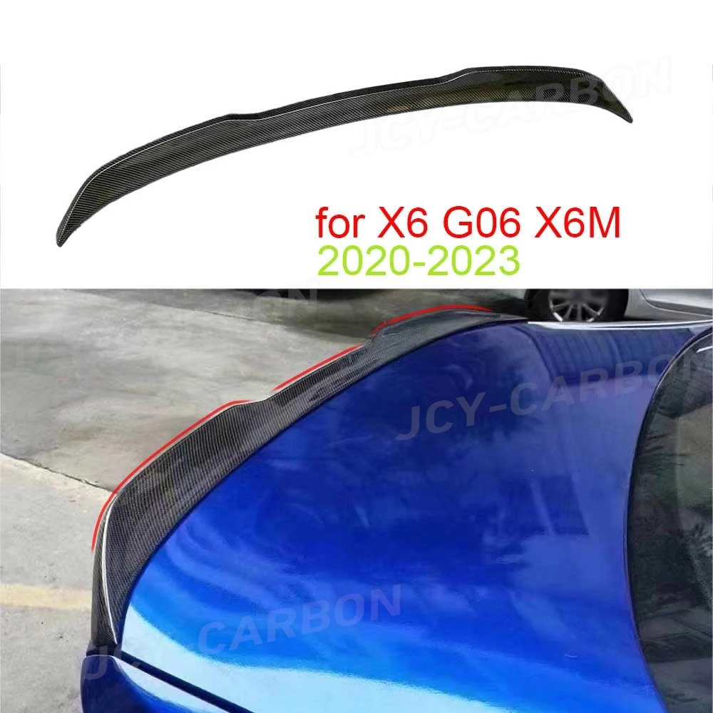 

JCYECF для BMW X6 G06 X6M 2020-2023 задний спойлер багажника из углеродного волокна, задний спойлер багажника, спойлер с уткой, крыло, автомобильные аксессуары