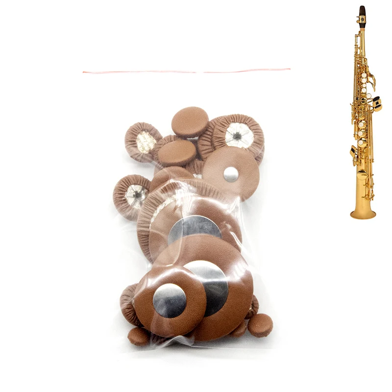 Almohadillas universales para saxofón, almohadillas de cuero de cabra para Botón de saxofón, uso genérico Universal para saxofón Alto Tenor Soprano,