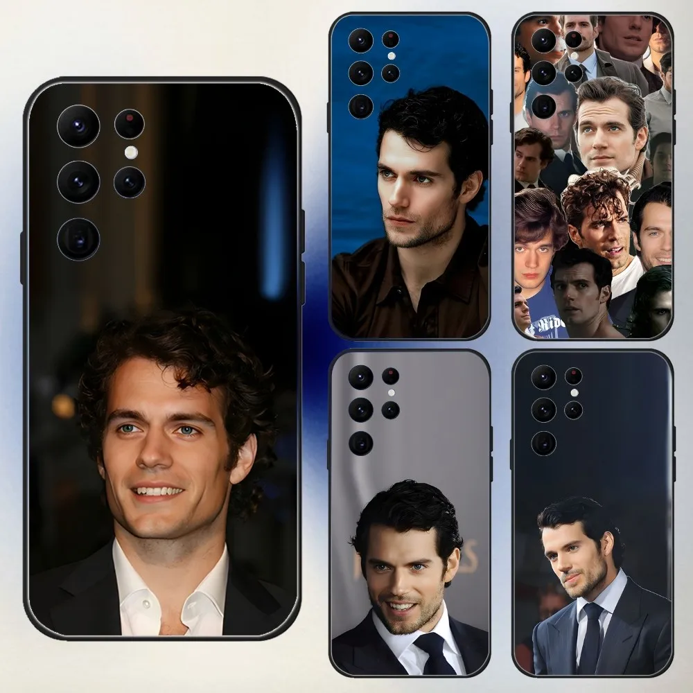 H-Henry Cavill Actor Phone Case For Samsung S24,23,22,30,21,10,9,Ultra,Plus,Lite,FE,5G Black Soft Case