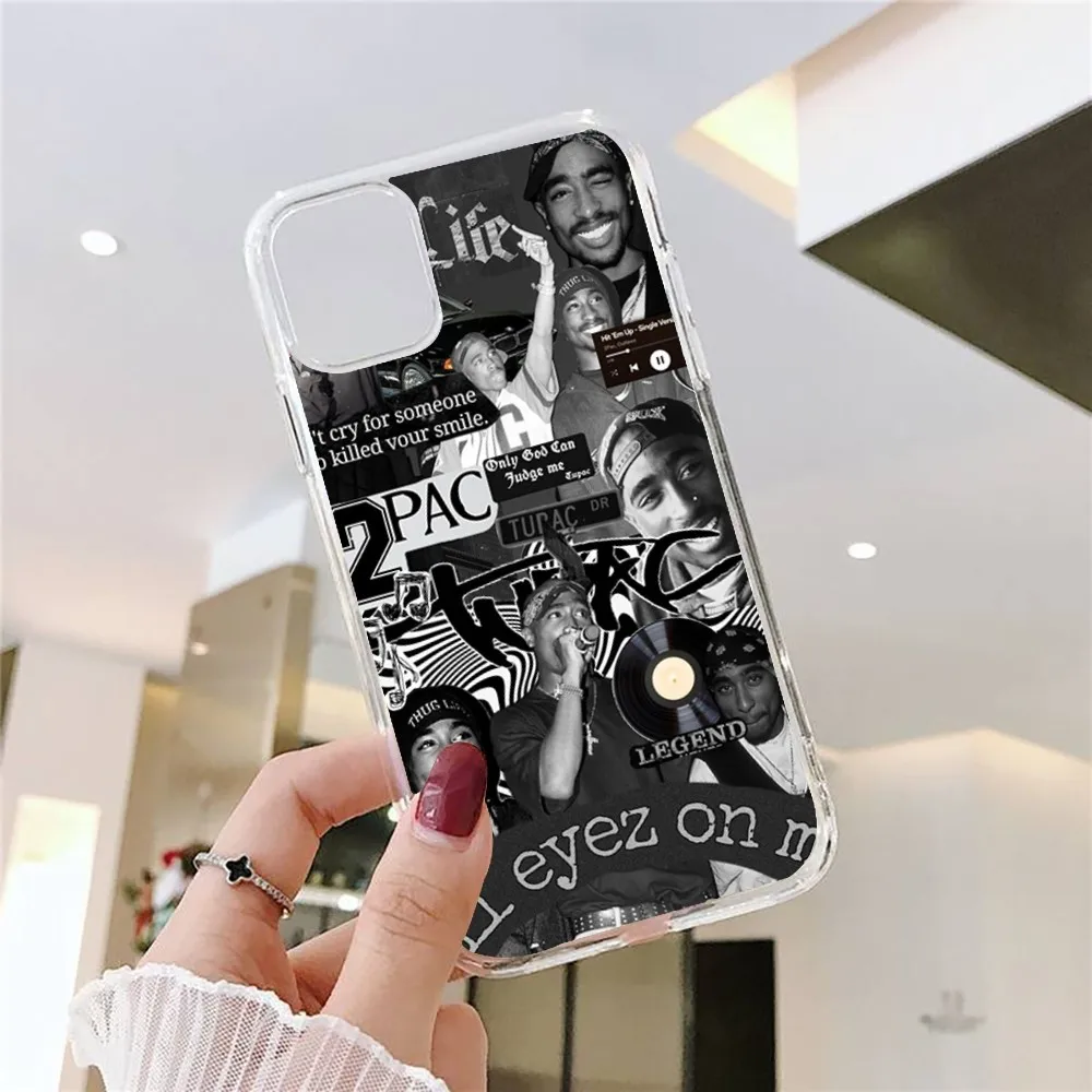 2Pac Tupac Amaru Shakur Phone Case For Iphone 15 11 13 14 Pro Max 7 8 Plus X Xr Xs Max Se2020 12mini Transparent Cover