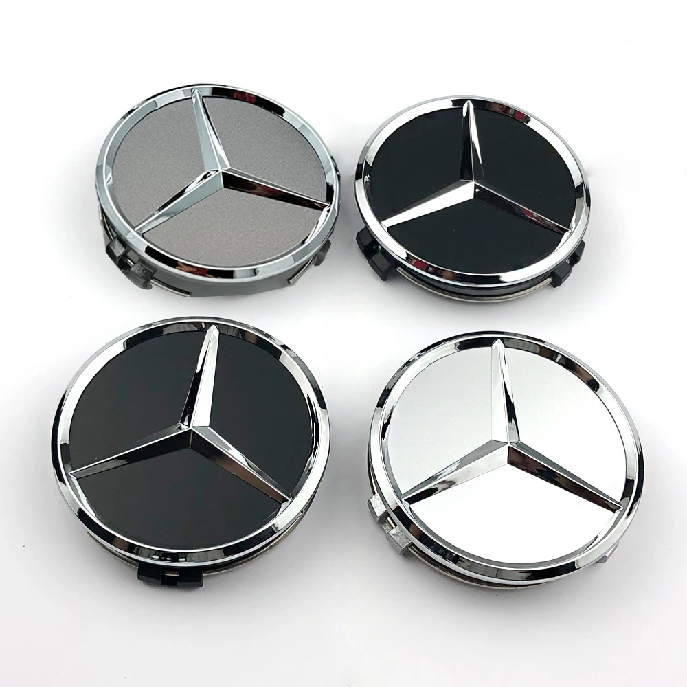 75mm Mercedes Benz AMG W203 W206 W220 W205 W211 W212 w204 w213 Car Wheel Center Hub Caps Benz Emblem Tire Rim Covers wheel parts