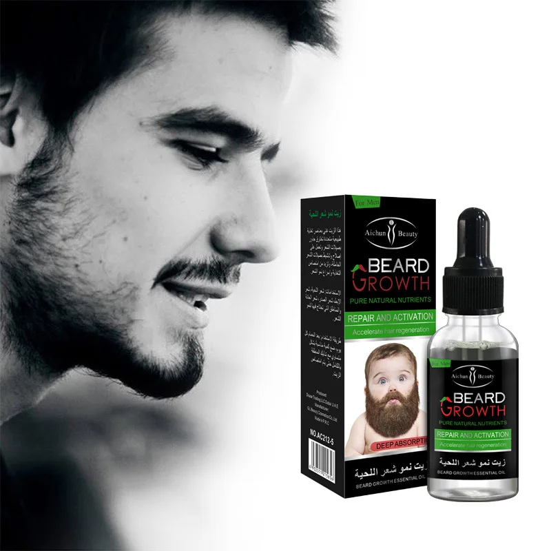 Beard Growth Oil Professional Beard Growth Enhancer Beard Essential Oil for Men Hair Barbe Facial Grow Men Strength Beard 30ml