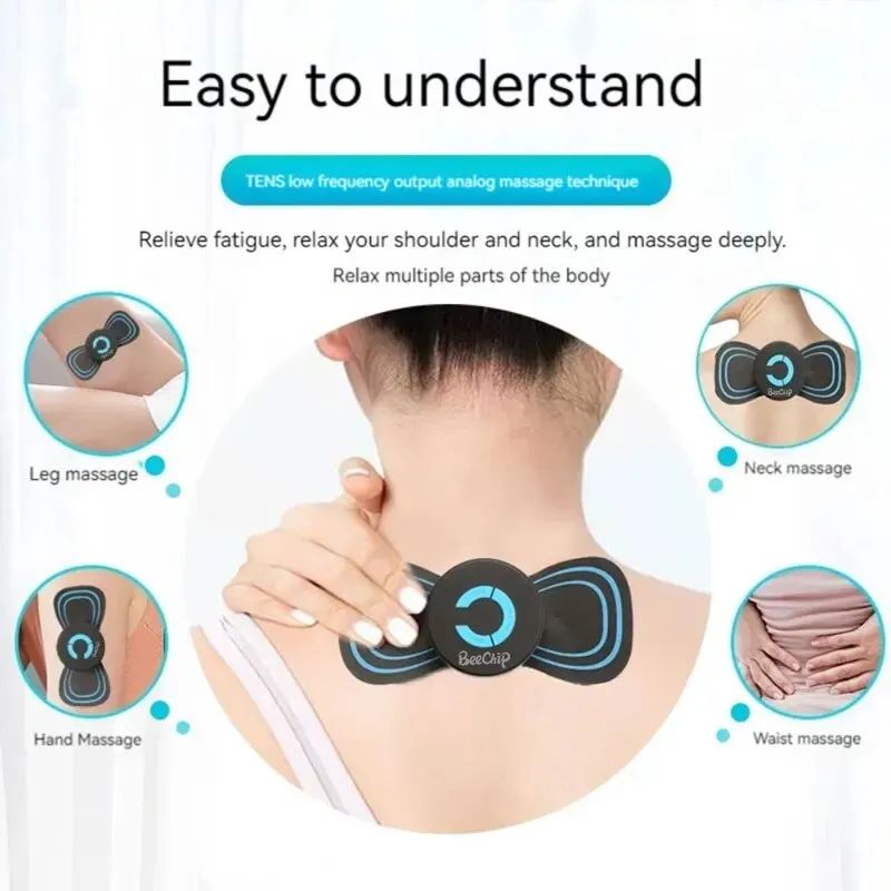 Cervical Spine Massage Sticker Battery Model Neck Massage Relaxation Relief Fatigue Massager Head Massager Easy To Carry