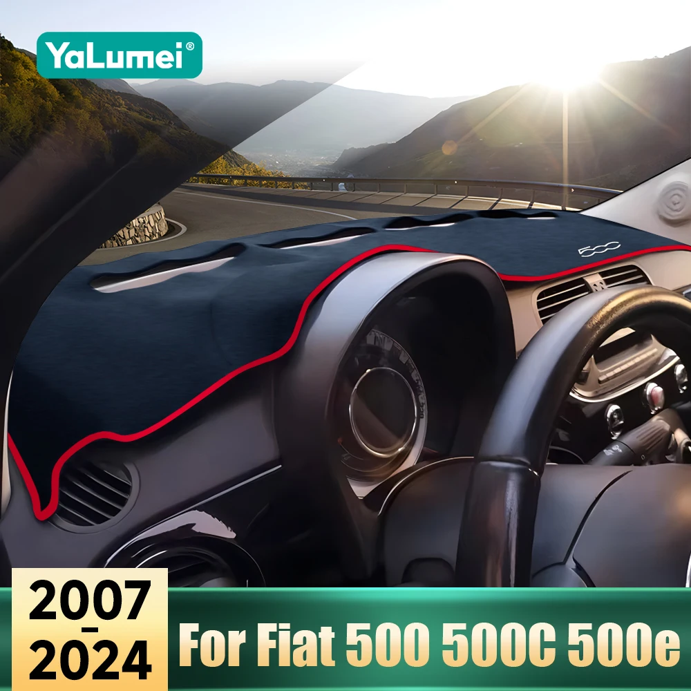 

Accessories For Fiat 500 500C 500e 2007-2022 2023 2024 Car Dashboard Cover Instrument Panel Avoid Light Pads Non-Slip Carpets