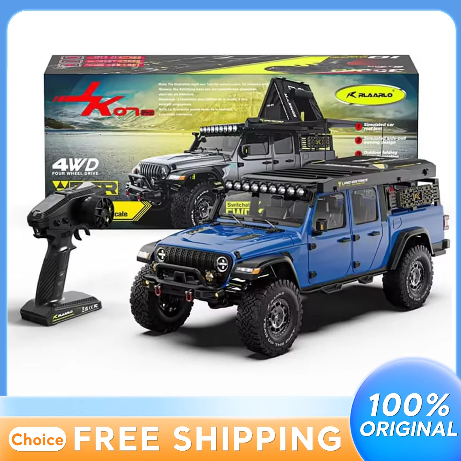 

Jk07 pro масштаб 1:7, электрический внедорожник с дистанционным управлением, вулканический попел, альпинистский автомобиль с двойной скоростью, дифференциальный замок