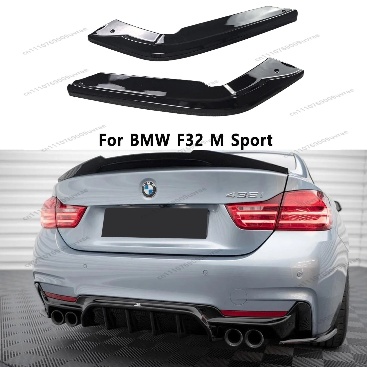 2Pcs Max Style Gloss Black ABS Rear Bumper Side Splitters For BMW F32 4 Series 2-Door Coupe M Sport 2014-2020 Bodykits Tuning