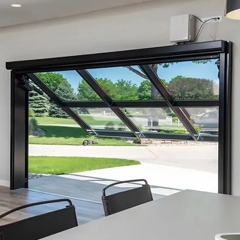 【Hot Sale】Customized Modern One Piece Whole Plate Insulated Overhead Aluminum Alloy Finish Foldable Garage Door Motor Customized