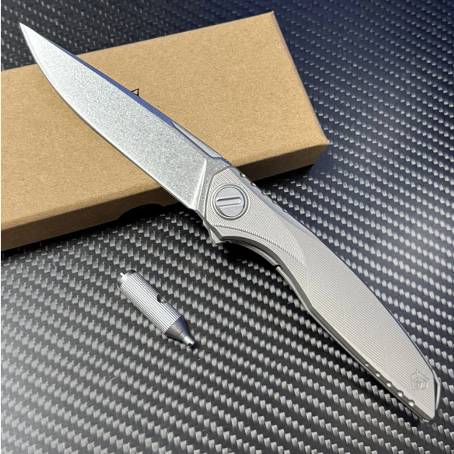 Shirogorov Astrium titanium alloy handle m390 blade  outdoor knife self-defense camping multi-function folding knife