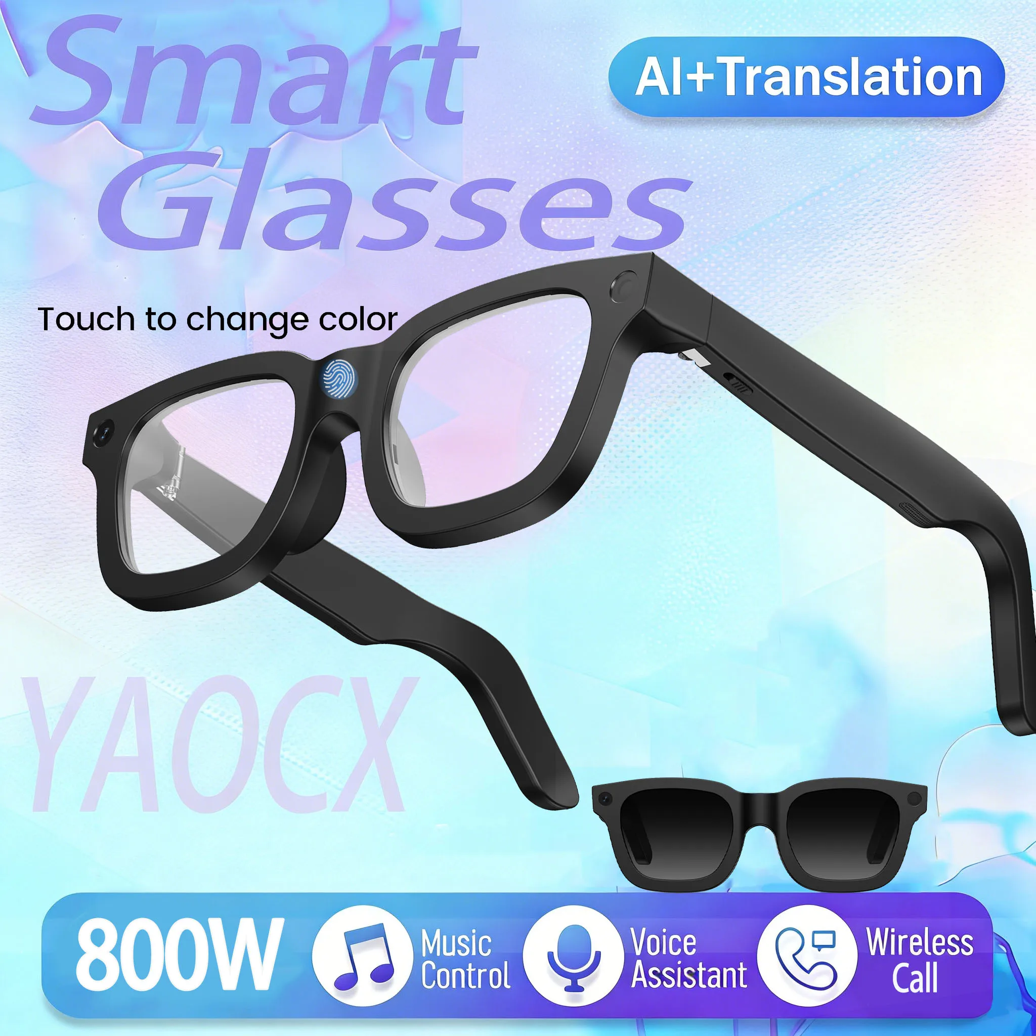 

Новые умные очки 2026 года с ИИ, HD-камерой 800 Мп, распознаванием объектов, ИИ-переводом, 4 ГБ памяти, 300 мАч, для мужчин и женщин