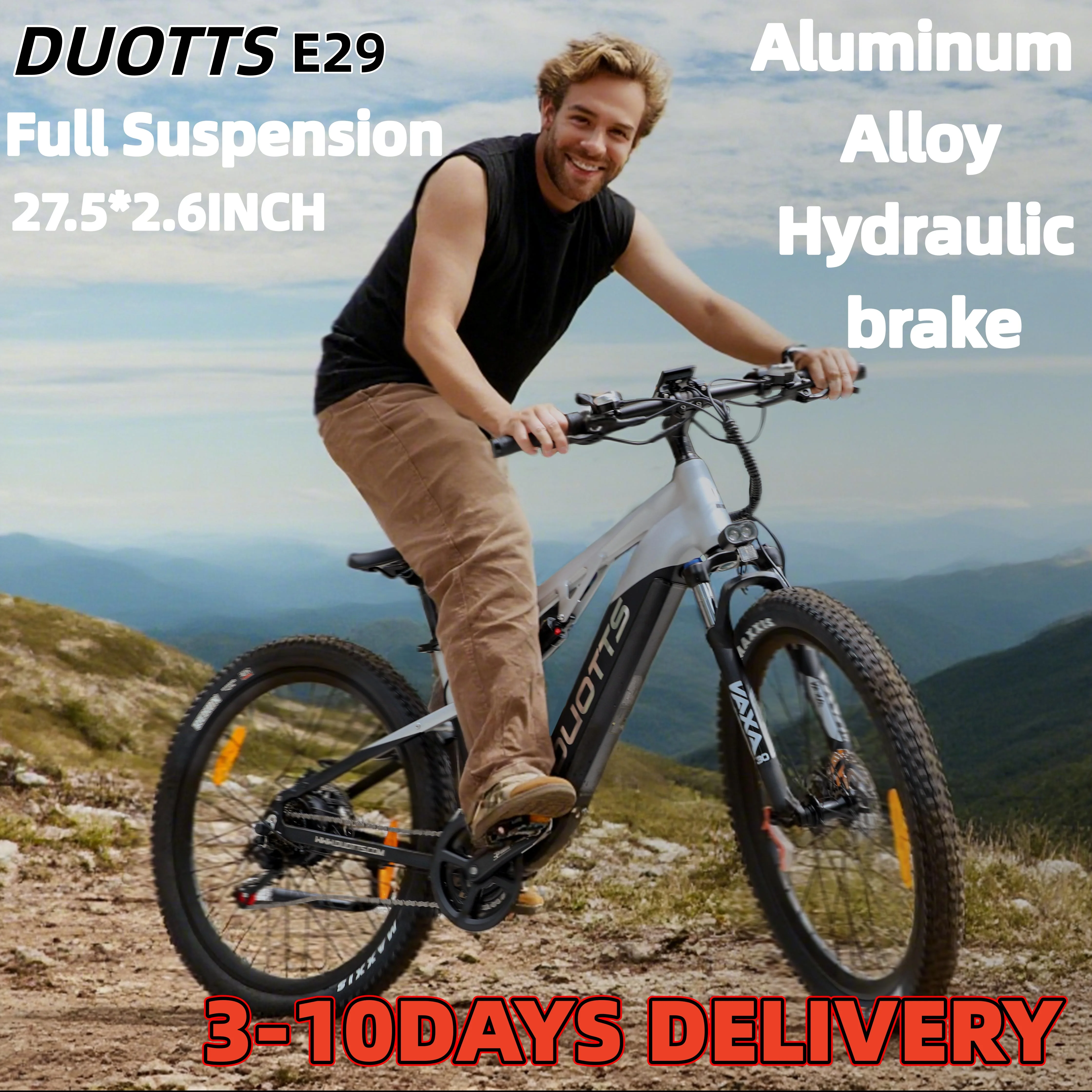 DUOTTS E29 27.5 Inch Electric Bicycle Peak 720W Motor 48V 13.5AH E-Bike 14 Speed Electric Mountain Bike All-terrain