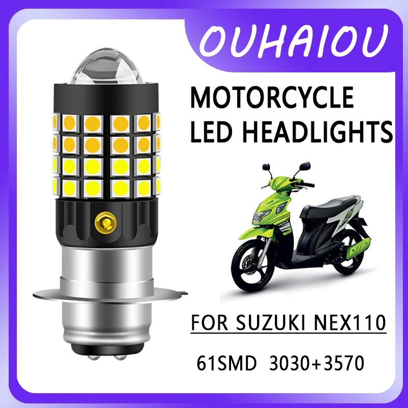 

For SUZUKI NEX110 1pc P15D Motorcycle Headlight Bulb CSP Projector Lens White Yellow Hi/Lo Beam Lamp