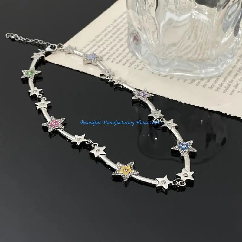 

E56A Trend Collarbone Chain Temperament Simple Cold Wind Five-pointed Star Necklace