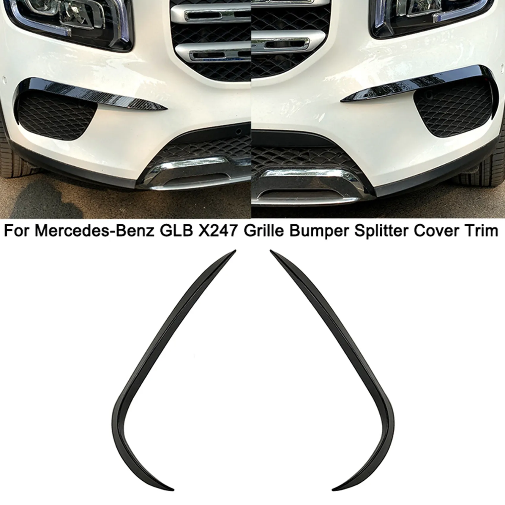 For Mercedes-Benz GLB X247 GLB180 GLB200 Carbon Fiber Car Front Bumper Spoiler Grille Splitter