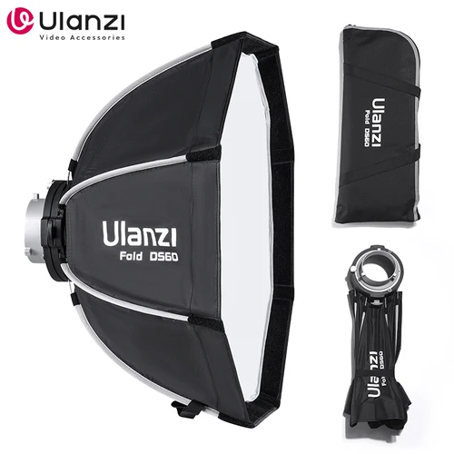 Caja blanda octogonal Ulanzi de 60CM/80CM, montaje Bowens estándar, difusor de rejilla de liberación rápida, Softbox para luz de vídeo Ulanzi COB