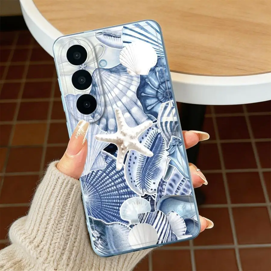 Phone Cover Case for Samsung Galaxy S26 Ultra S24 S21 S25 Edge S20 Plus Note 20 Ultra 10 S23 Ultra S23Ultra S22 FE Blue White