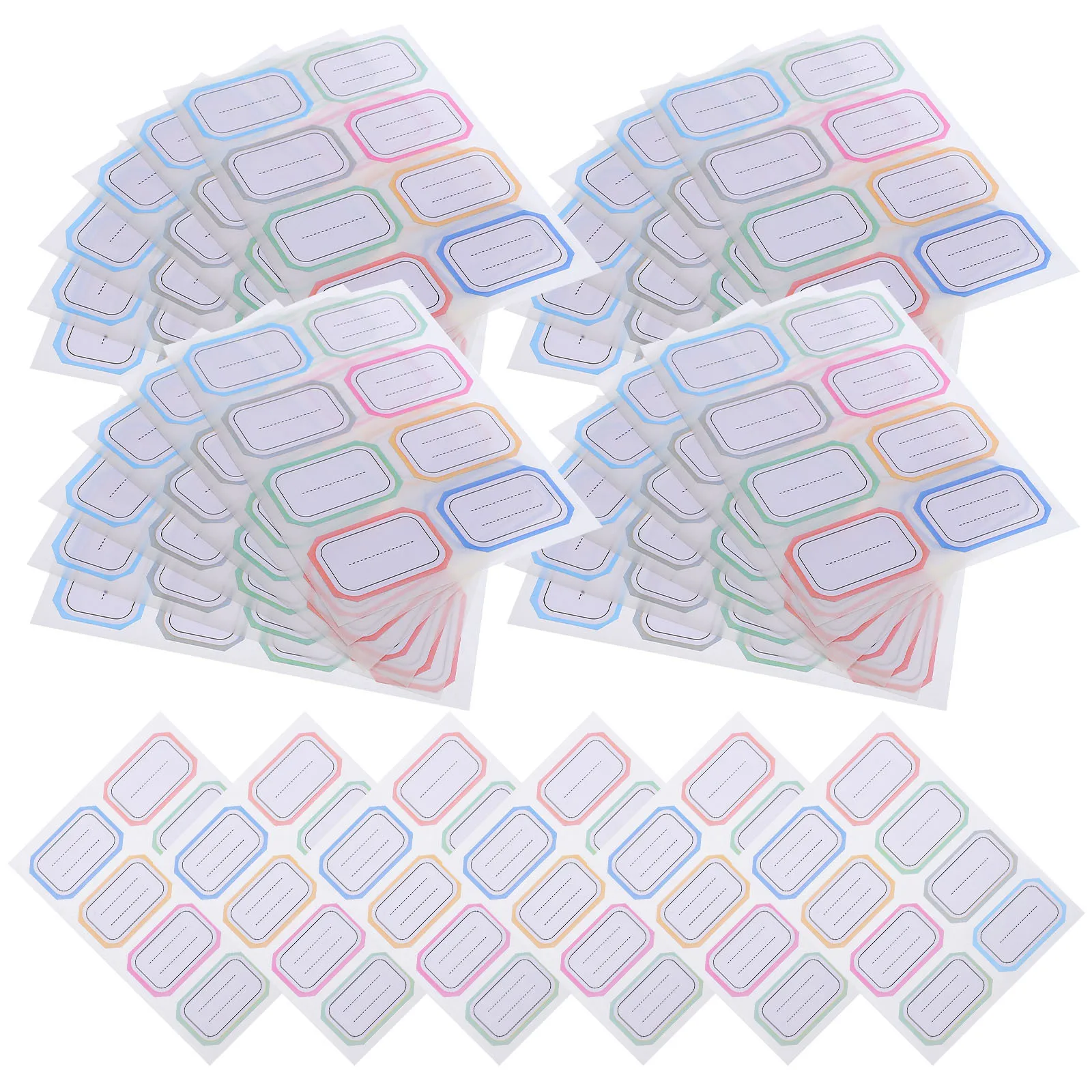 

288Pcs Name Label Stickers Handwritten Writable Adhesive Labels Lined for Books Bottles Marking Stickers Blank School Office Use