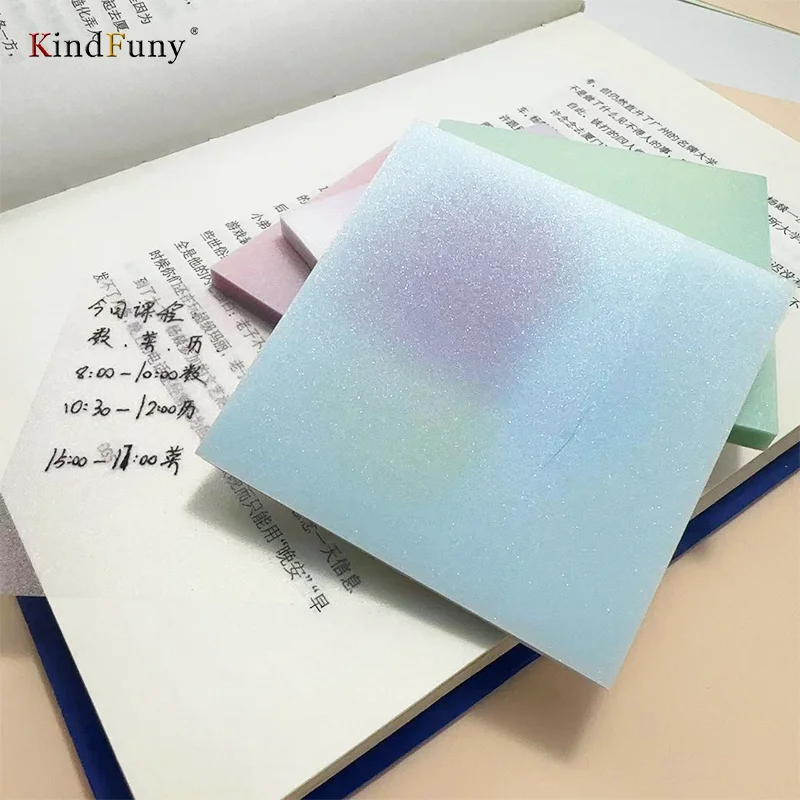 KindFuny 200pcs Transparent Sticky Notes Tab Self-Adhesive Posted It Clear канцелярия Annotation Books Page Marker Stationery