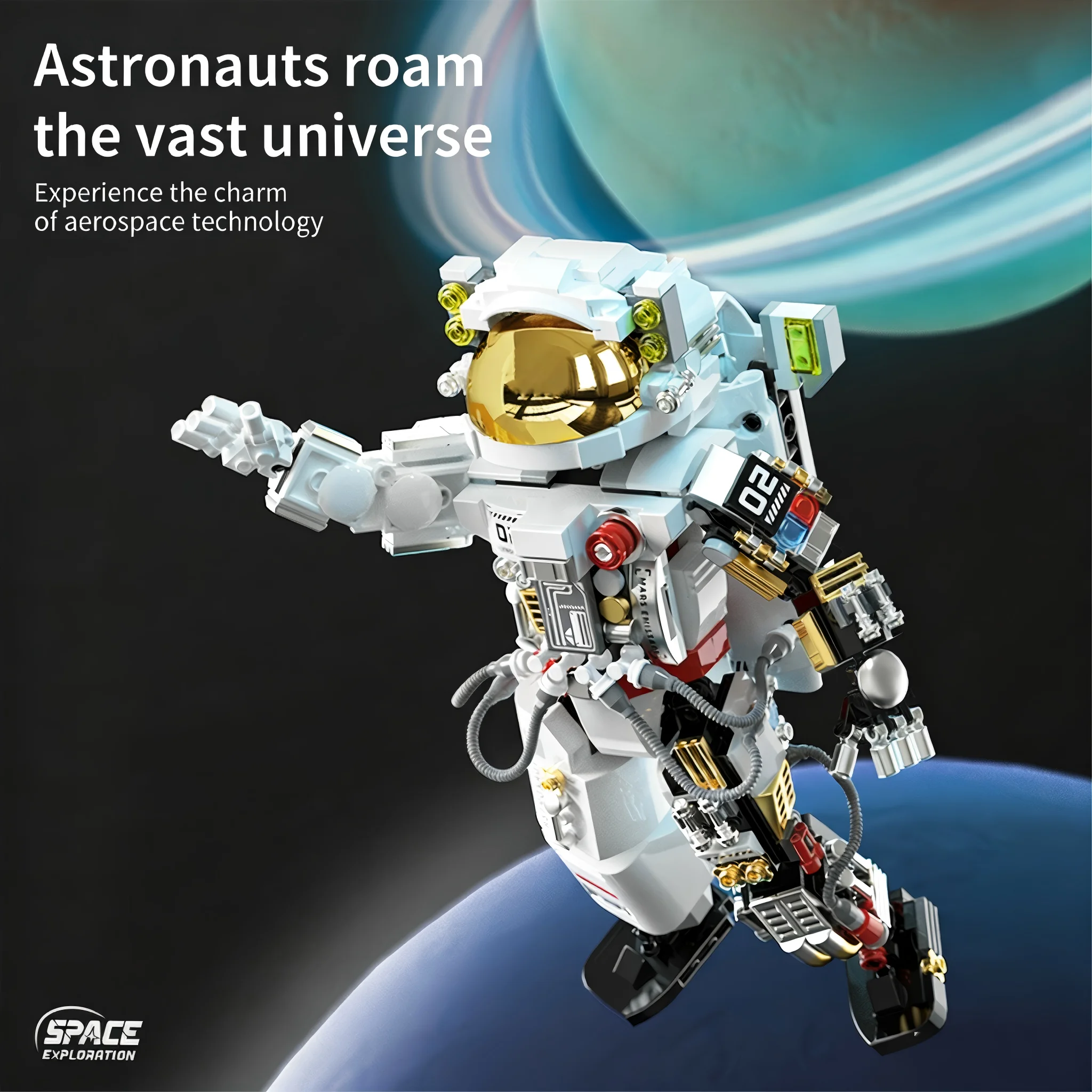 

Новый конструктор «Космонавт» 2026 года, сложная развивающая головоломка для детей и мальчиков от 8 лет, подарок на день рождения, украшение для рабочего стола