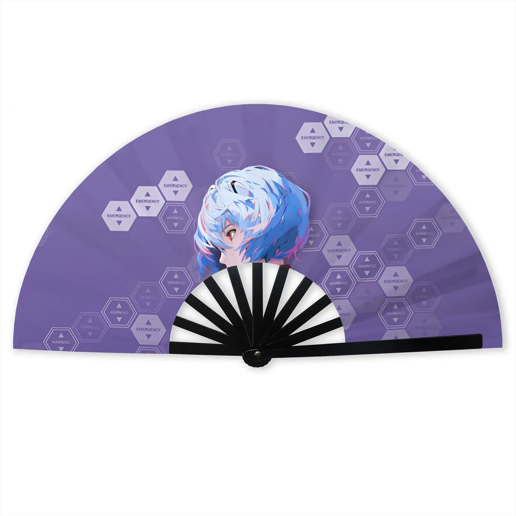

Manga Evangeliones Folding Hand Fan DIY Polyester Fabric Fan Fashion Summer Accessory Decorative Fans
