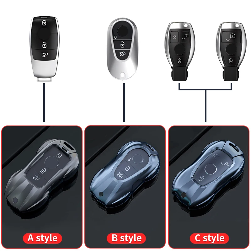 Suitable for Mercedes Benz E300L C260L GLC A200 C200 GLA GLB GLS Keybox Automotive Metal Protective Cover Modification Decorativ