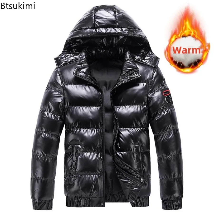 

Men's Parkas Winter Jacket Mens Stand Collar Fashion New WarmThickened Hooded Waterproof Puffer Jacket Solid Casual Streetwear
