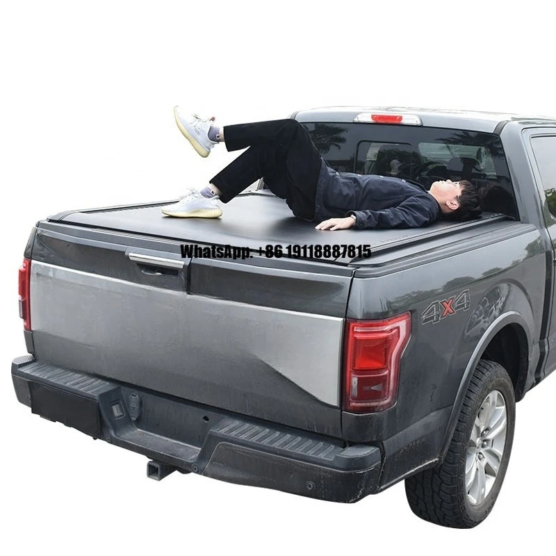 

Remote Control Aluminum Hard Pickup Truck Bed Cover Retractable Roller Shutter Electric Tonneau Cover for Ford F150 Raptor