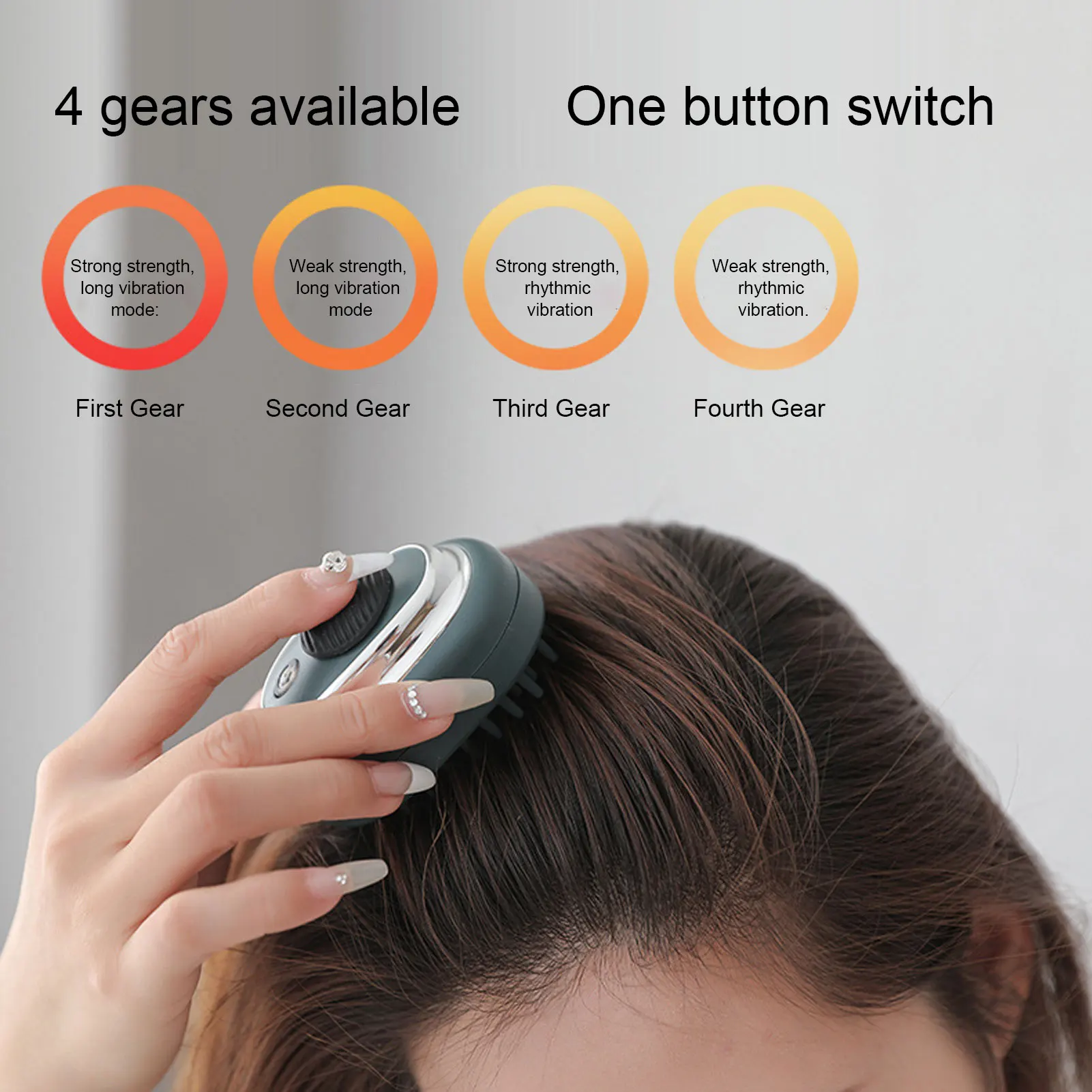 Electric Scalp Applicator Massager 4 Gears Adjustable Vibration USB Rechargeable Hair Oil Comb Electric Scalp Massage Brush