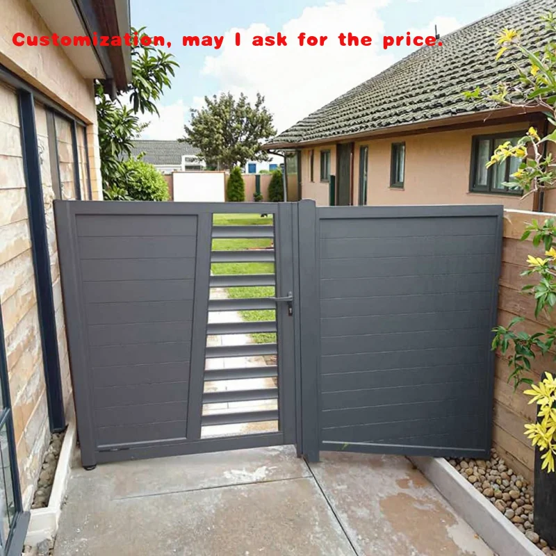 

custom.Outdoor Aluminium Garden Metal Fencing Gate Modern Insulated Aluminum Profile Garage Door Houses Aluminium Fenc