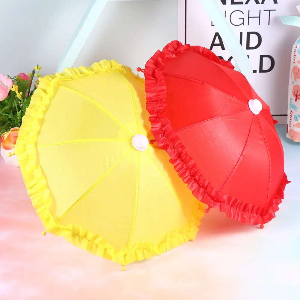 

4Pcs Lace Umbrellas Baby Umbrella Small Exquisite Handheld Decorative Color Recognition Parent Child Game Prop