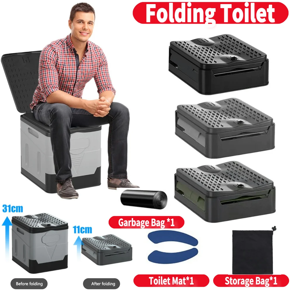 

Портативный туалет автомобиль ведро для туалета ведро для мусора для путешествий на открытом воздухе кемпинг складной туалет для путешествий экстренный самостоятельное вождение для взрослых и детей