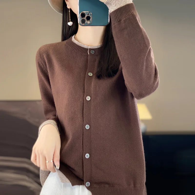 وهمية قطعتين س الرقبة سترة المرأة ربيع الخريف شعبية فضفاضة المرقعة سترة موضة واحدة الصدر المتناقضة البلوز