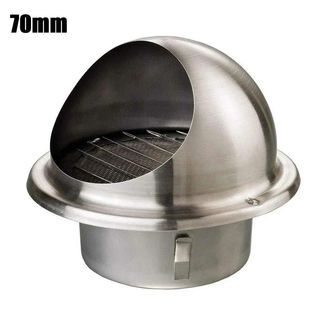 

1pcs Air Vent Grille Hot Nice Top External Home Improvement Kitchen Fans Outlet Round Silver Stainless Steel High Quality