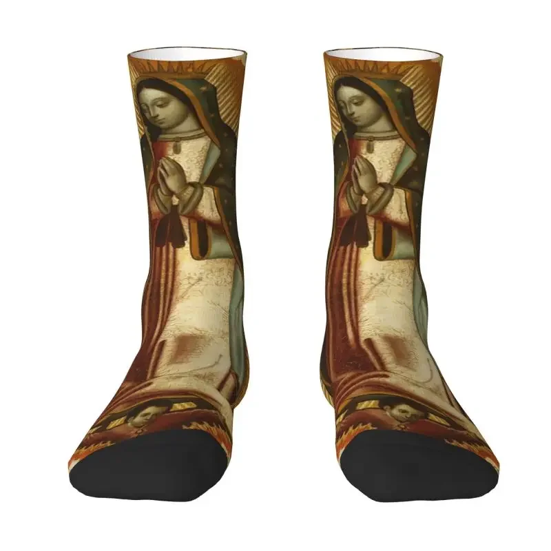 Our Lady Of Guadalupe Men Women Crew Socks Unisex Cute Virgin Mary Blessed Mother Spring Summer Autumn Winter Dress Socks