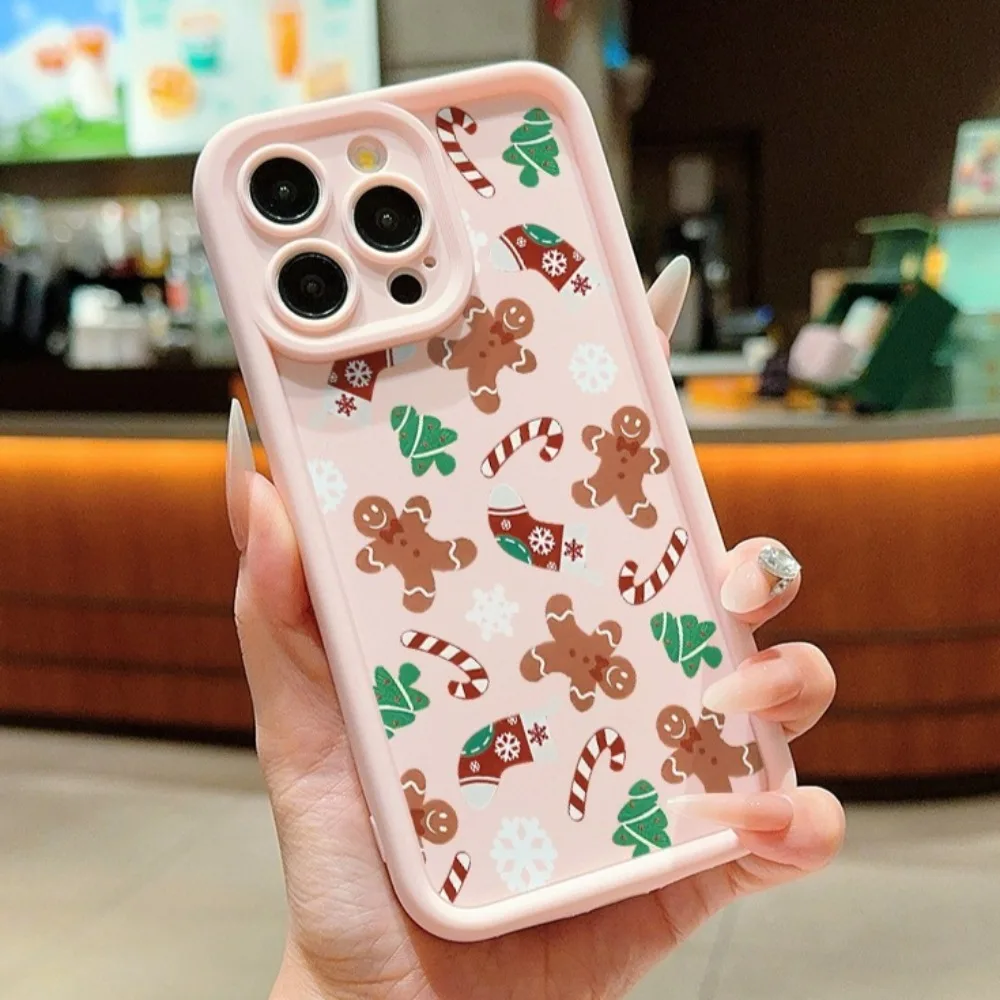 

Christmas Pattern TPU Phone Case For iPhone 17 16 15 14 13ProCartoon Santa Claus Snowman Christmas Phone Cover For iPhone 16Pro