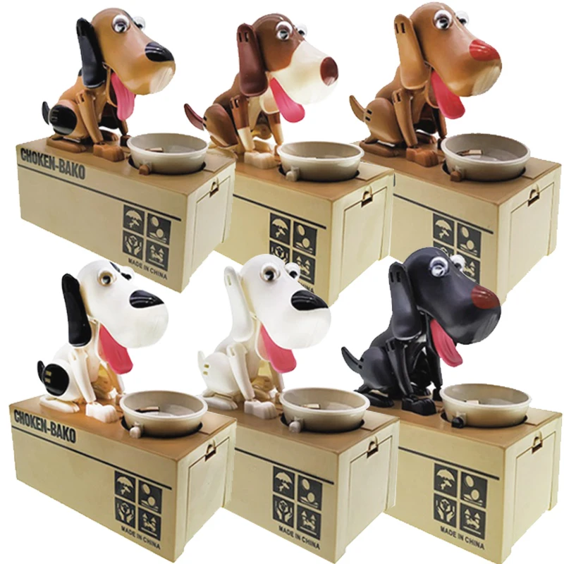 Cartoon Robotachtige Hond Stelen Muntbank, Geldbesparende Doos, Plastic Geautomatiseerde Spaarpotten, Elektronische Spaarpotten, Kindercadeau