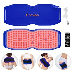 LED Red Light Therapy Belt for Pain Relief 660nm 850nm 940nm Red Infrared Light Pad for Waist,Back,Knees,Wrists Joints Muscle