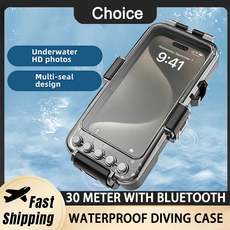 

Bluetooth 30 Meter Deep Waterproof Case For Samsung Galaxy S23 S24 S25 S22 S21 Ultra Cover Swim Diving Underwater Photography