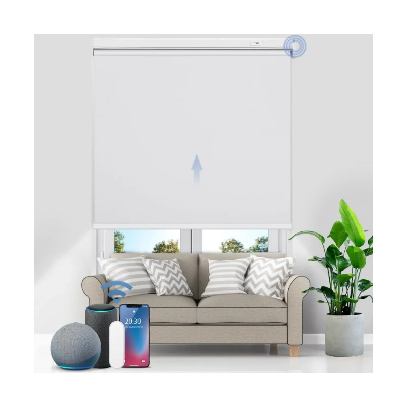 No Drill Zigbee Alexa Wireless Electric Automatic Remote Control Smart Home Blackout Motorized Roller Shades Blinds for Window